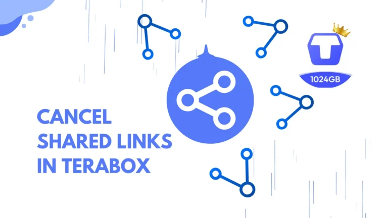 Cancel Link Sharing in terabox premium unlocked mod apk with logo