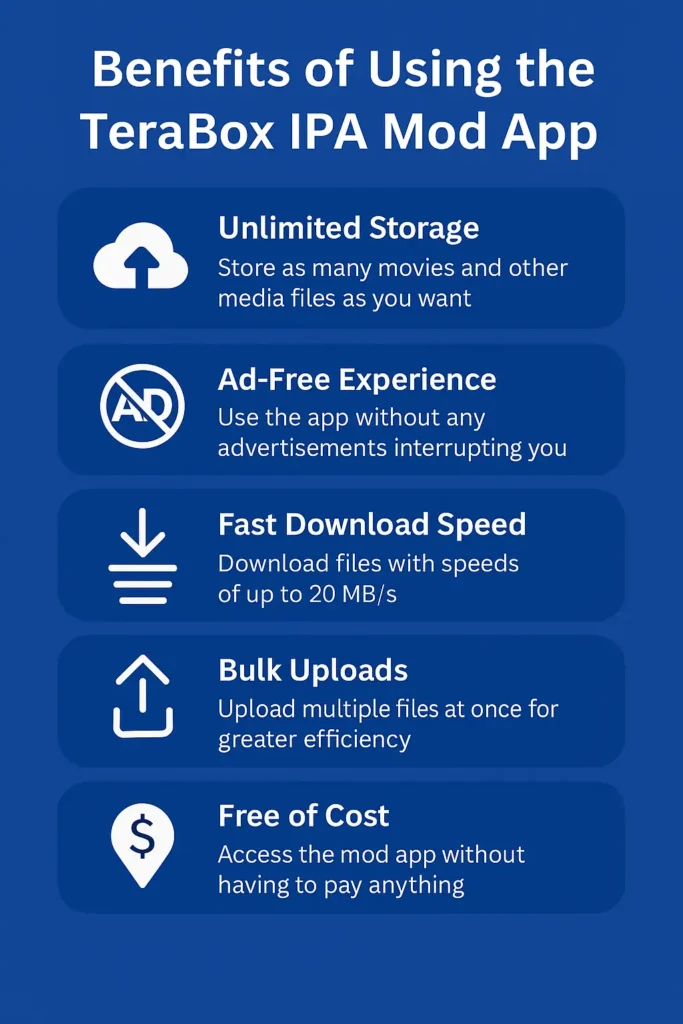 benefits of terabox mod for ios infographic