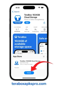 screenshot of terabox mod for ios